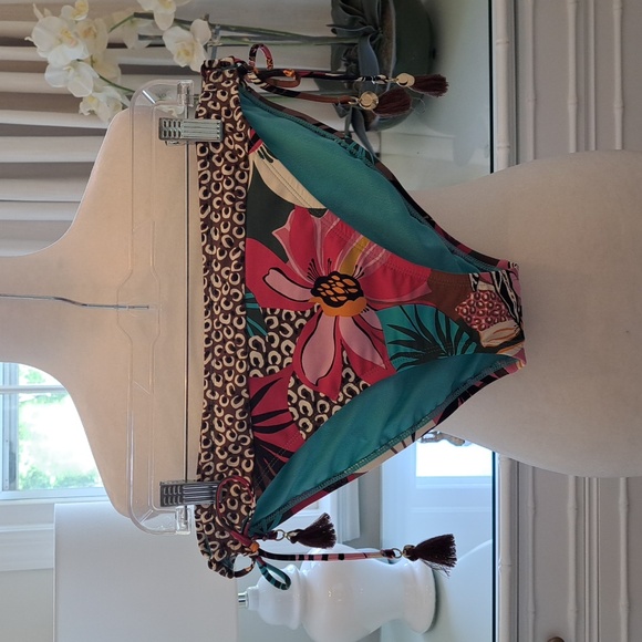 NWT Bleu Rod Beattie‎ Womens Hipster Floral String Bikini Bottom Size 12 - Picture 1 of 9